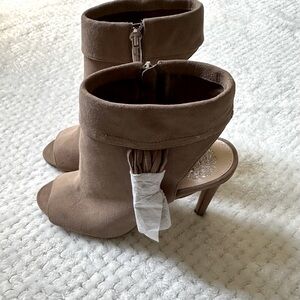 Vince Camuto Suede Peep Toe Booties NWOT